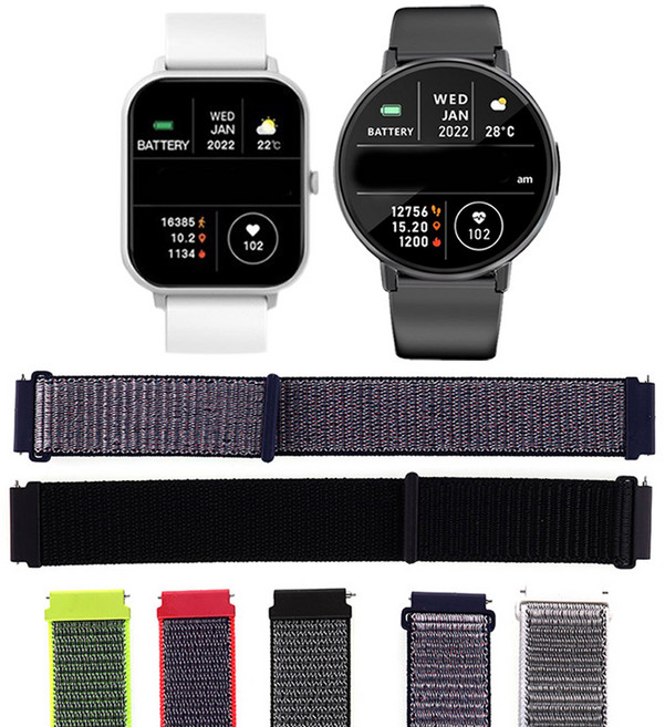 라플루 RS05 스트랩 워치 RS06 호환 스포츠 벨크로 루프밴드, 01.LP07BK20S 블랙