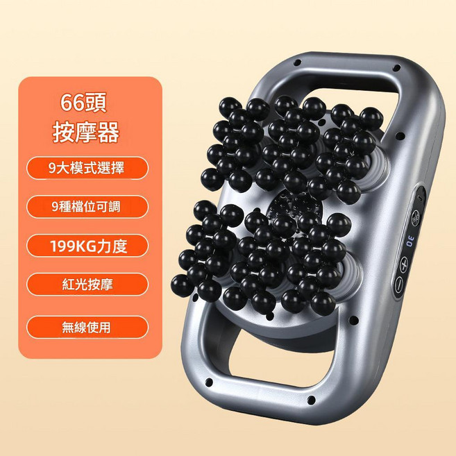 六頭按摩器 全身放鬆按摩器, 66頭筋膜槍, 白色