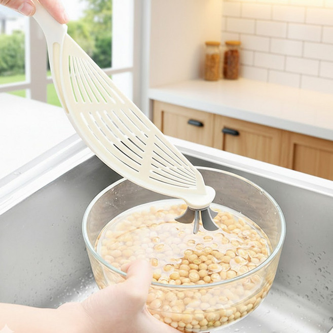 다용도 쌀세척봉 라이스워시 곡물 야채 세척기, 크림아이보리, 1개