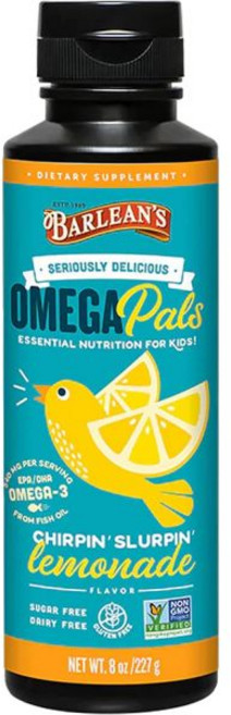 Barlean's Omega Pals Eye Health Liquid Tangerine Flavored Omega 3 for Kids Fish Oil Supplement w, 1개