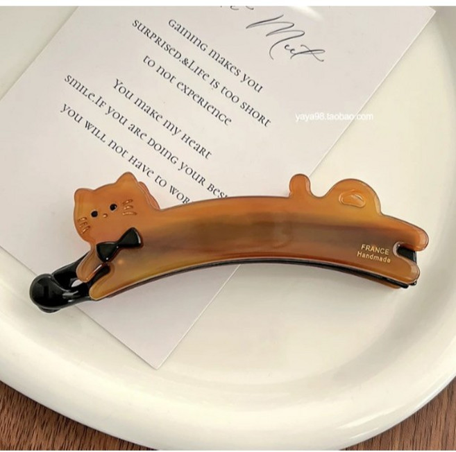 BEAGLE 貓咪醋酸香蕉夾 11CM