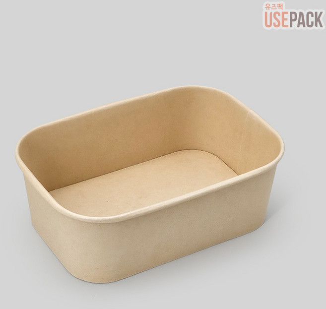 유즈팩 사각 크라프트종이용기 R750 50개 포장용기, 1개
