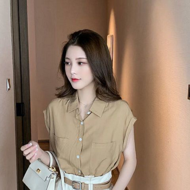 Queen 女夏休閒套裝 襯衫上衣搭配短褲