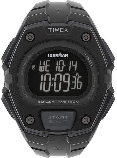 Timex 남성용 아이언맨 클래식 30 오버사이즈 45mm 시계 블랙/네거티브 크로노그래프