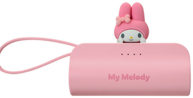 산리오도킹형 보조배터리 5000mAh C타입 보조배터리 8핀 아이폰 갤럭시 캐릭터 보조배터리, PB-002, 마이멜로디