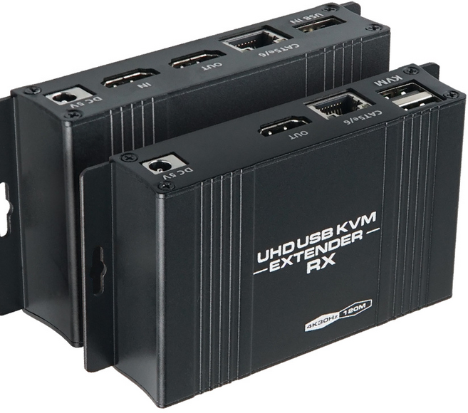 4K HDMI KVM 리피터 120M 증폭기 UHD 송수신기 세트 UTP 거리 연장기 익스텐더 디스플레이 전광판 광고