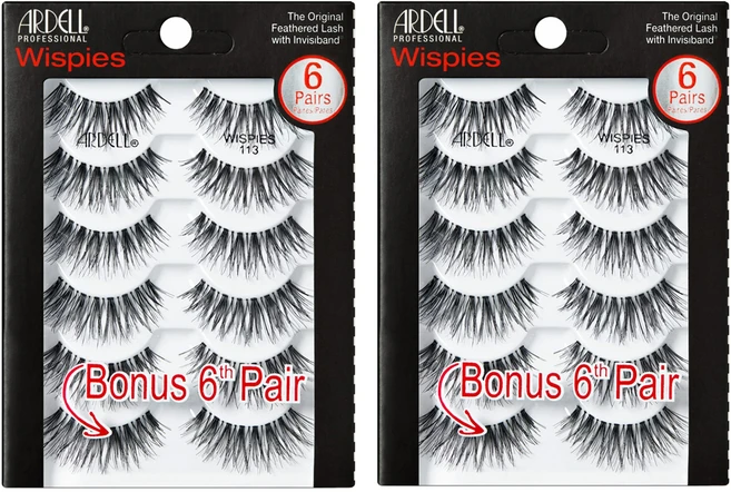 아델 위스피 113 블랙 6쌍 x 2개 팩 Ardell Wispies, 1개, Synthetic Hair - 쿠팡