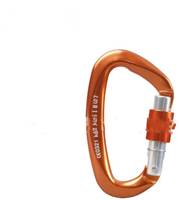 까마느 잠금 카라비너 클라이밍 등산고리 25KN 항공 알루미늄 등산 등반 암벽 빙벽 클라이밍, 오렌지