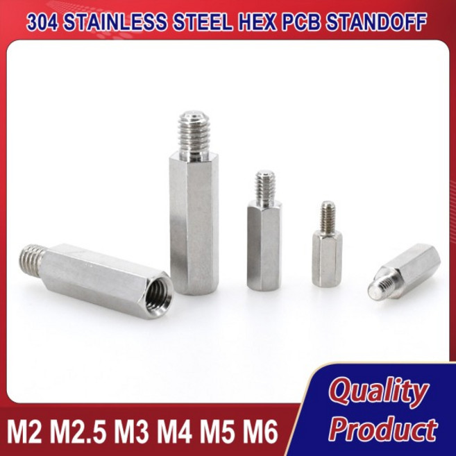 육각 기둥 암수 마더 보드 스탠드오프 랙 스터드 PCB 지지대 스페이싱 나사 볼트 호환 스페이서 M2 M2.5 M3, 06 M4 (Head 6mm), 07 18mm (10Pcs)
