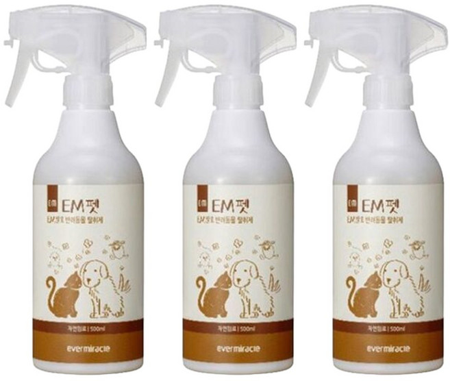 EM 펫 반려동물 탈취제500ml 3개, 500ml