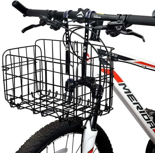 세모 접이식 튼튼한 자전거 바구니 탈부착형, 블랙, 1개