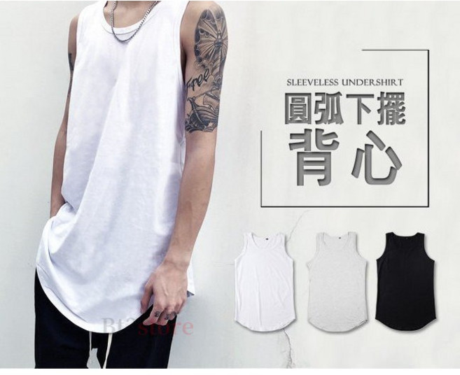 BT3 store 無袖背心 內搭寬鬆圓弧下擺 MN01, 黑,M
