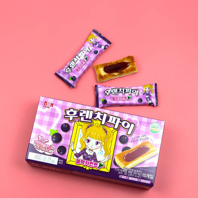 해태제과 후렌치파이 블랙커런트, 192g, 1개