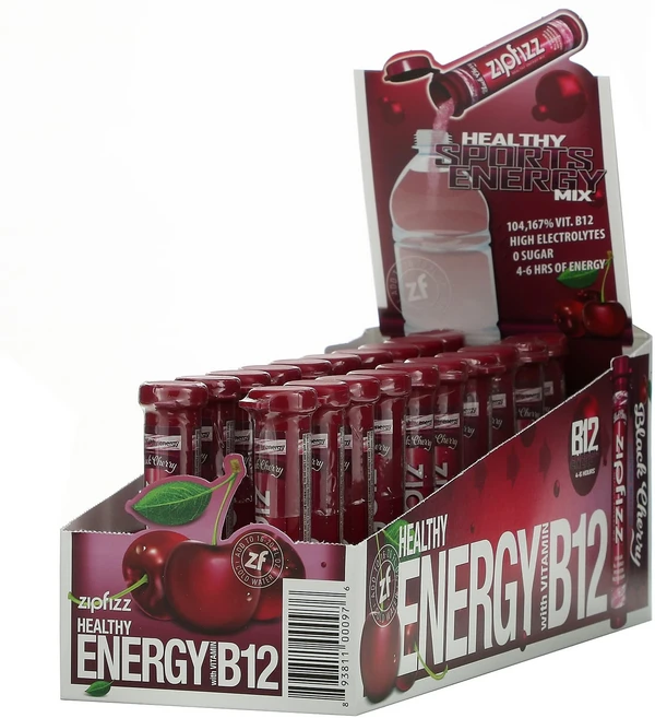Zipfizz 헬시스포츠 에너지 믹스 비타민B12 블랙 체리 튜브 20개입 각 11g 0.39oz, 1개, 1개, 20정 - 쿠팡