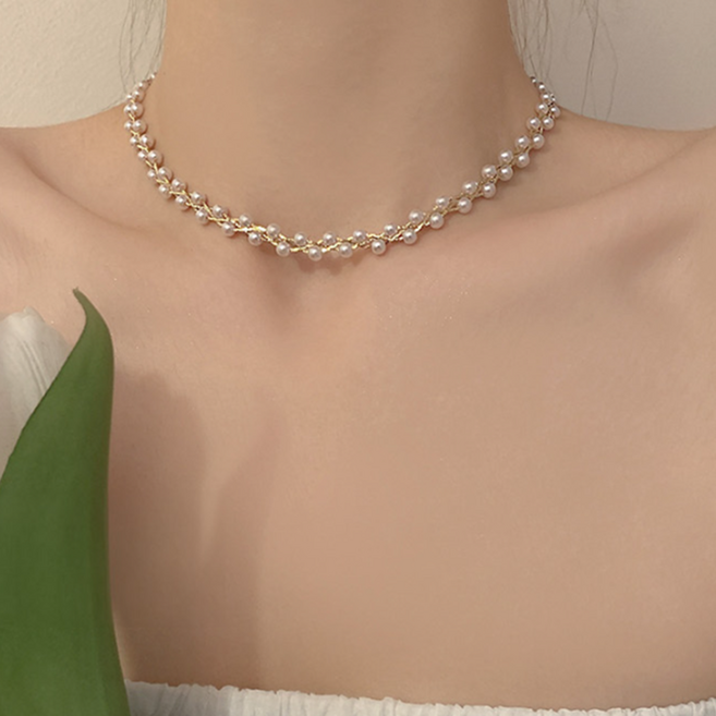 럭셔리 진주 목걸이 악세사리 패션 아이템 촬영 소품 생일 선물