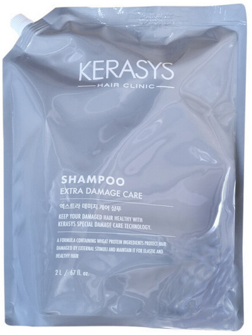 애경 케라시스 엑스트라 데미지케어 샴푸 리필 대용량 업소용 (사용기한 27년 3월10일), 2개, 2L