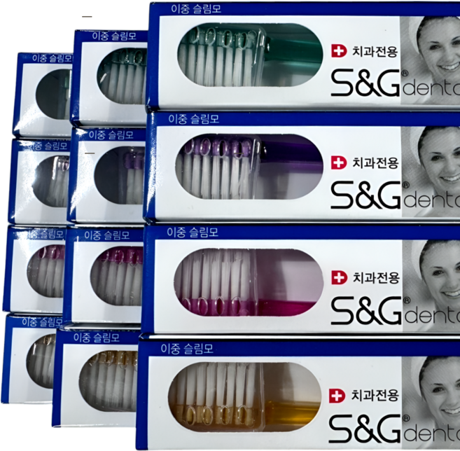 sng치과칫솔추천 미세모 부드러운 잇몸 교정치솔 이중슬림모, 1세트, 12개