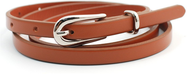 닐슨 여성 이태리 통가죽벨트 슬림 실버 캐롯 (NO.WC016)