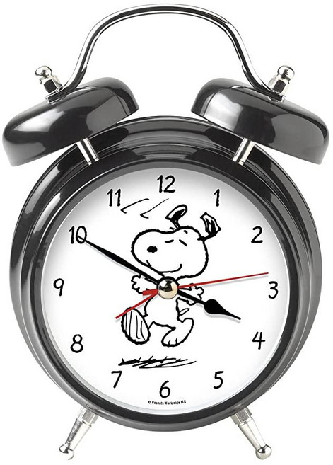 Mark Feldstein 오리지널 스누피 피너츠 엉뚱한 Waker 침대 옆 알람 사운드 시계 17.8x12.7cm(7x5