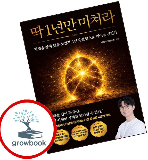5위 - 딱 1년만 미쳐라 (GROW BOOK 그로우북) 개인성장, 1개