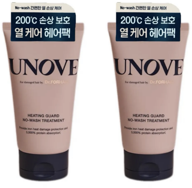 어노브 히팅 가드 노워시 트리트먼트 극손상모 헤어팩, 147ml, 2개