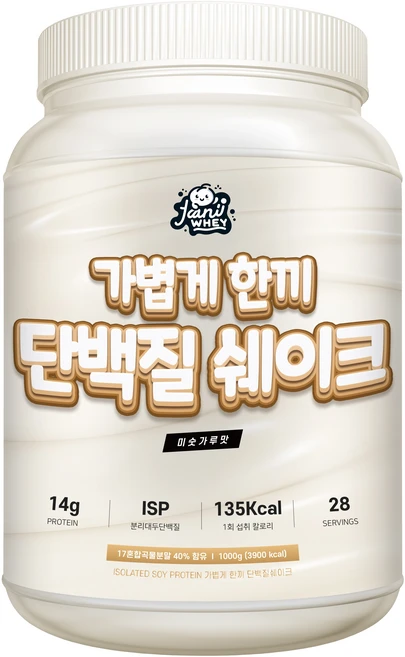 자니웨이 가볍게한끼 식사대용 단백질 쉐이크 곡물 미숫가루맛, 1개, 1kg - 쿠팡