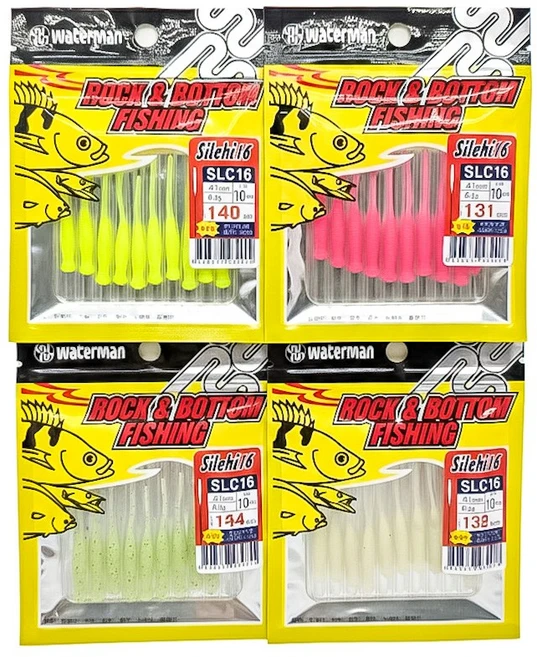 워터맨 볼락 전갱이 웜 루어, 실치 4종세트, 1세트, 4색, 0.4g - 쿠팡