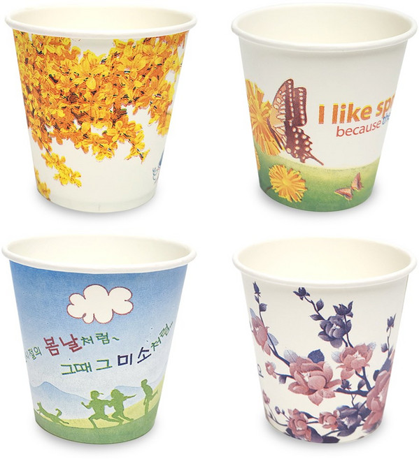 무형광천연펄프 6.5온스 4계절 칼라 일회용 종이컵 1000개 1박스, 1개