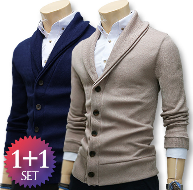 블루포스 슈케리 가디건 1+1 세트 남자 니트 겨울 자켓 남성 점퍼 아우터
