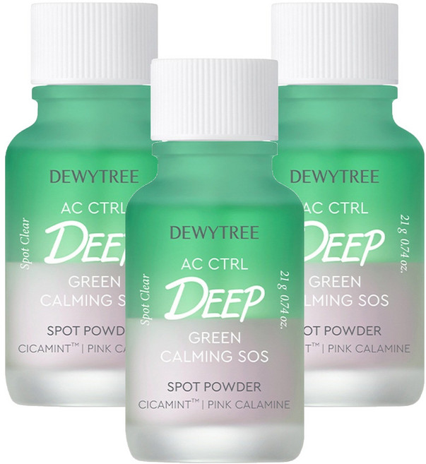 듀이트리 AC컨트롤 딥 그린 카밍 SOS 스팟 파우더, 21g, 3개