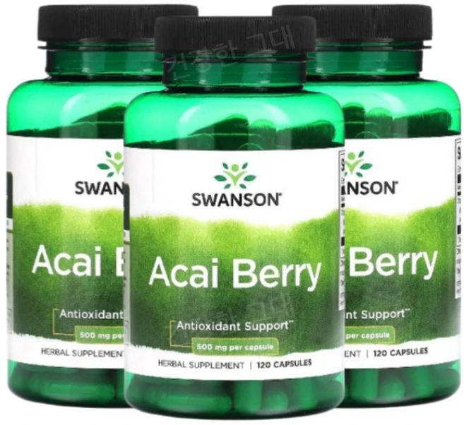 Swanson AcaiBerry 아사이베리 500mg 120캡슐 3개 아사히베리, 120정 - 쿠팡