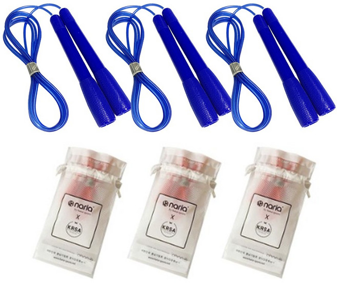 슬림 줄넘기 파우치 세트 3개입 줄넘기 공식인증 국가대표, 파랑, 3세트