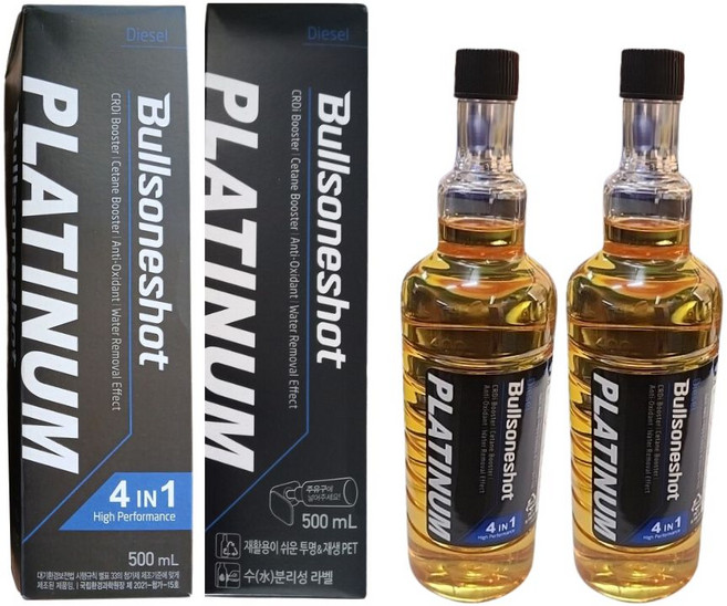 불스원샷 플래티넘 불소원샷 불스원 디젤 경유 500ml 1개, 2개, 디젤/경유