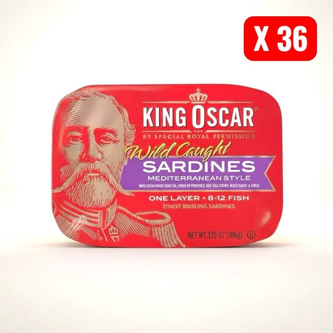 KING OSCAR 野生沙丁魚橄欖油地中海風味, 106g, 36個