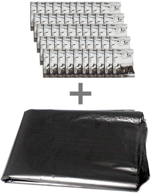 가루 소변응고제 50개 + 국산 변기 비닐 봉투 50매