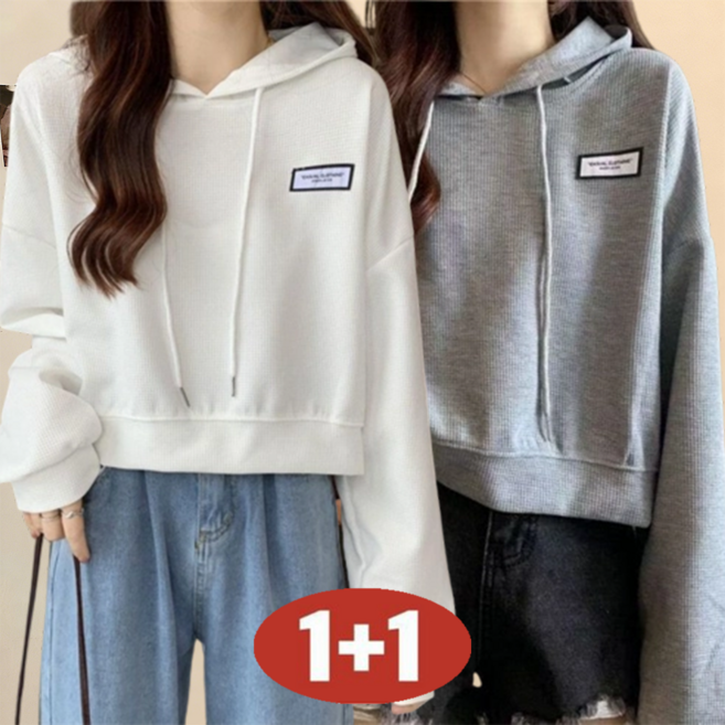 오스틱니 100kg까지 빅사이즈 1+1 초특가 여성용 봄가을 외출용 스포츠 긴팔 후드티 간절기