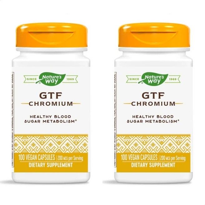 [정품보장]네이처스 웨이 GTF 크로뮴 200mcg Nature's Way 100정 X 2병, 2개 - 쿠팡
