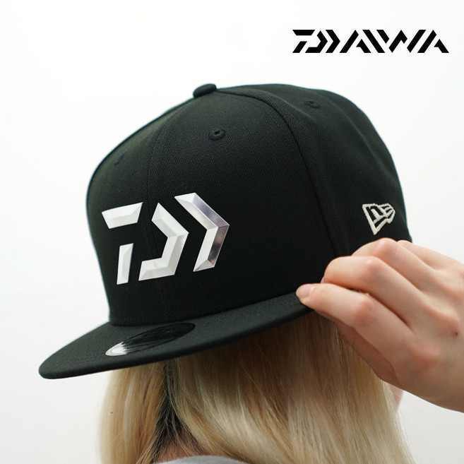 다이와 DC-6425NK 육방형 스냅백 25SS 뉴에라 콜라보 낚시 모자, 블랙
