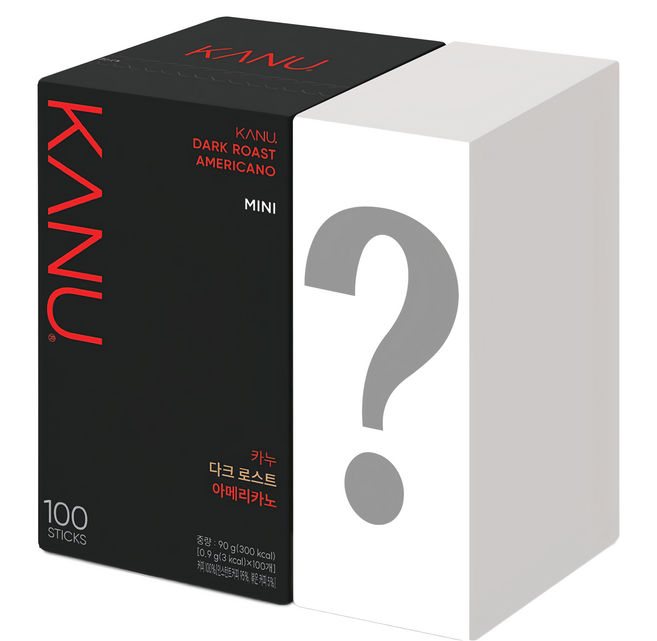 KANU 深烘美式即溶咖啡 + 隨機贈品, 900mg, 100條, 1盒