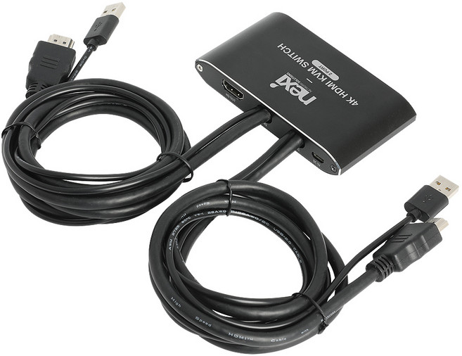 (NEXI) 2포트 4K HDMI KVM스위치 핫키 HDCP EDID 무전원, 1개