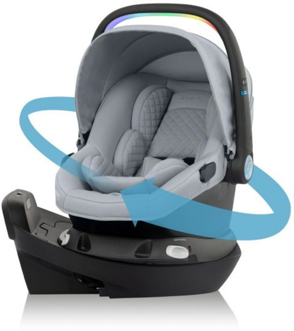 이븐플로 리볼브 180 라이트맥스 NXT 회전식 경량 프리미 및 유아용 카시트 3-30파운드. SensorySooth와 함께. 베이스(Agate Purple)로 간편한 설치, SensorySoothe/ SensorSafe/ Gre, Quartz