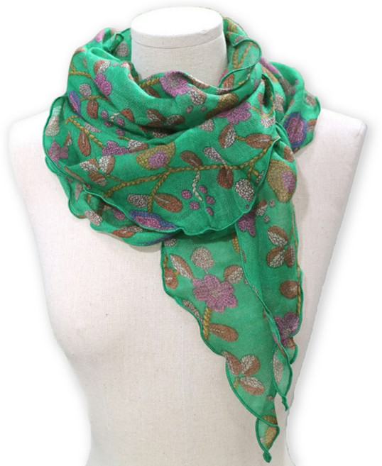 메리앤유 줄기꽃 나염 꼬불이 롱 스카프 국산