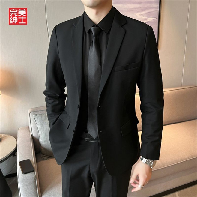 【Nobodyknows男裝】正品西裝男套裝正裝職業裝高級感輕奢休閒商務外套全套男士製服新工作西裝