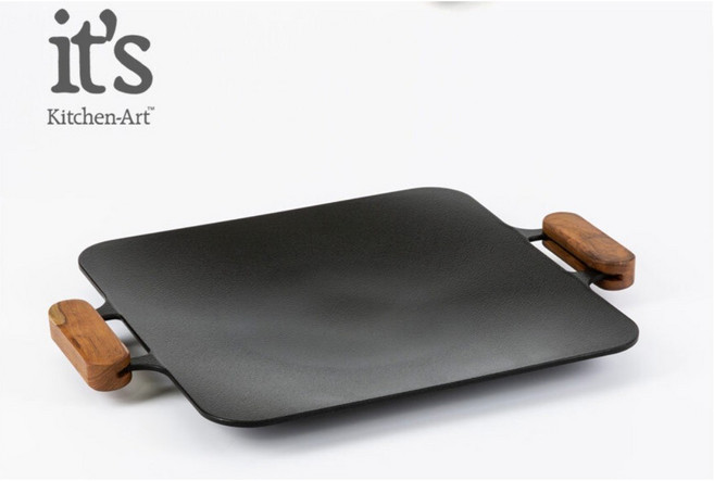 키친아트 팬 FORT 사각그리들팬(휴대용 가방포함) / 인덕션 사용가능 / 피오르드 주물공법