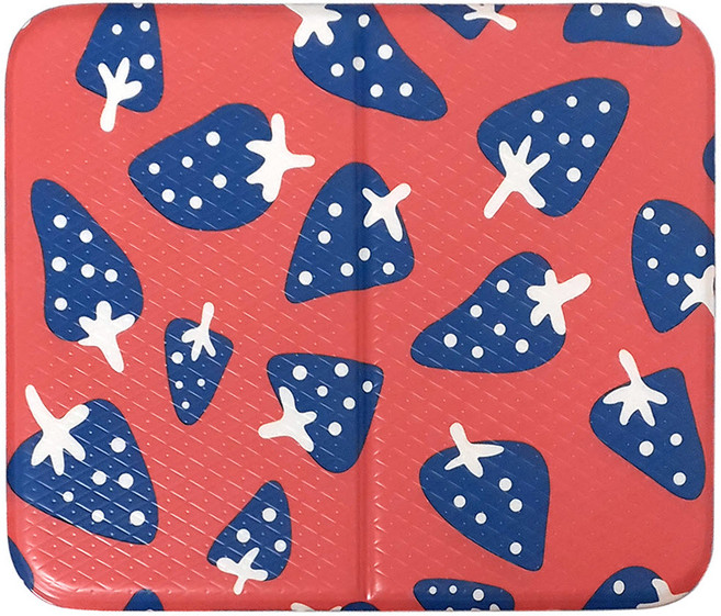 토탈하우스 딸기방석 사우나방석 접이식방석 목욕방석 휴대용방석 1인용 쿠션방석 다용도미니매트, 핑크