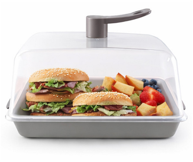 클로슈 스퀘어 모노큐브 전자레인지 푸드커버 용기세트, 1세트, 애쉬그레이