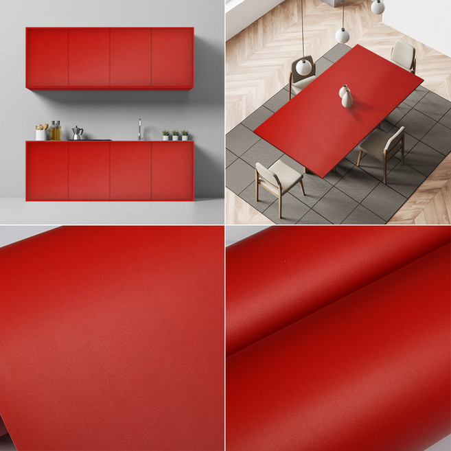 3M 친환경 접착식 가구 문 방문 책상 냉장고 싱크대 붙박이장 다용도 리폼 인테리어필름, 18. VMC135 레드