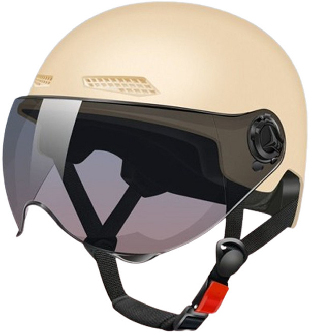 DS 충격흡수 자외선차단 안전 헬멧, 자외선 차단 짧은 쉴드, 베이지