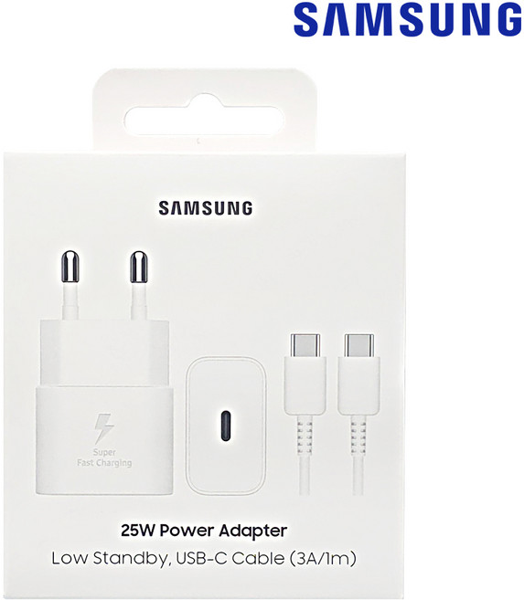 삼성전자 정품 25W 초고속 충전기 EP-T2510 USB C타입 GAN SFC PD3.0 케이블 포함, 1개, 화이트