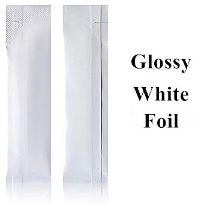 긴 알루미늄 호일 오픈탑 열 접착 백 말차 분쇄 커피 과일 우유 코코아 차 분말 꿀 포장, C. 4.5x15cm, 1. White Foil / E. 5.5x15cm..., 1개